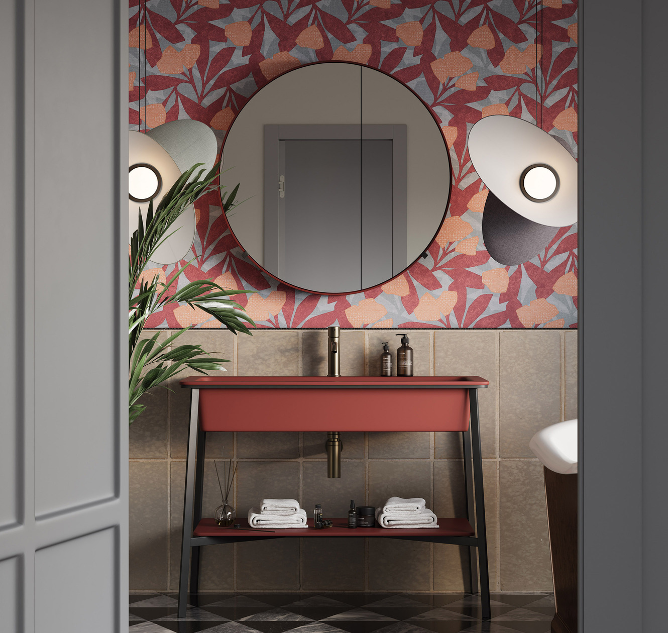 Обои Luna Круиз Цветы рассвета CRZ3 020 10,05×1 фото в интерьере